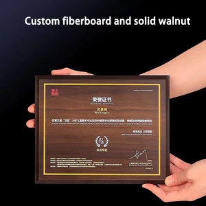 Panneau de fibres de haute densité en bois médaille d'honneur cadeau commémoratif pliable couleur impression <span class=keywords><strong>plaque</strong></span> de titane <span class=keywords><strong>plaque</strong></span> - Product Image 2