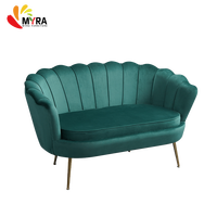 Großhandel Moderner Nordischer Design-Sessel mit Goldenen Beinen, Grüner Samt-Polsterung, Sofa-Stuhl-Set