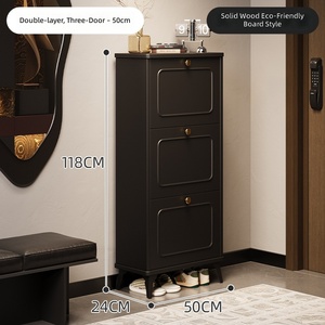 Modern Space-saving Portable Foldable Freestanding 3-Tier Wood Eco-Friendly Multi-functional Home Furniture Shoe Cabinet - Product Image 4