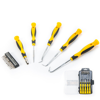 Kit d'outils de précision 17 pièces pour l'entretien automobile : embouts de tournevis et outils à crochet