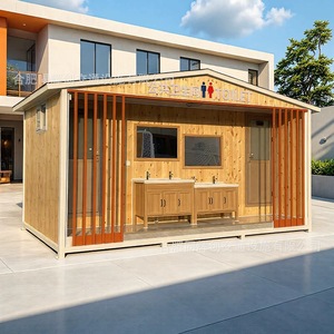 Toilettes portables en bois, design rustique, écologiques, pour usage public, toilettes extérieures - Product Image 1