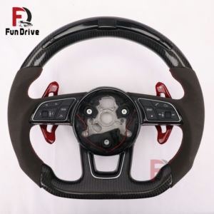 Volant chauffant en fibre de carbone LED personnalisé avec palettes de changement de vitesse pour <span class=keywords><strong>Audi</strong></span> A3 A4 A4L S4 RS4 A5 S5 RS5 A6L A7 Q2L Q3 Q5 Q5L <span class=keywords><strong>Q</strong></span> - Product Image 2