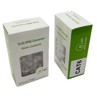 Connecteurs RJ45 UTP 8P8C Cat6 de qualité supérieure, emballés dans une boîte exquise |   100 contacts plaqués or, fiches Ethernet de haute qualité