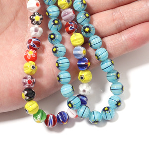 Nouvelles perles en verre <span class=keywords><strong>de</strong></span> <span class=keywords><strong>Murano</strong></span> en vrac, perles intercalaires émaillées en forme <span class=keywords><strong>de</strong></span> fleur <span class=keywords><strong>de</strong></span> 6/8/10 mm pour la fabrication <span class=keywords><strong>de</strong></span> bijoux DIY - Product Image 2