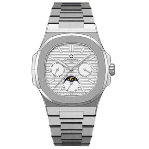 OEM Small-Batch Custom LOGO Oval Stainless Steel Butterfly Clasp <b>Moon</b> Phase Pointer Fully Automatic Mechanical Men's Watch 30M - Product Image 3
