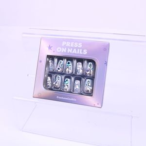 صندوق تغليف للأظافر مخصص شفاف كرتون بنافذة ليزر صندوق ملون قابل للطي صندوق رقعة للأظافر - Product Image 2