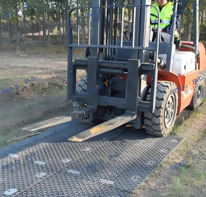 Dalles <span class=keywords><strong>de</strong></span> pavage en PE robustes sur mesure, <span class=keywords><strong>protection</strong></span> temporaire du sol pour travaux en zone inondée, tapis <span class=keywords><strong>de</strong></span> sol en plastique HDPE pour routes - Product Image 6