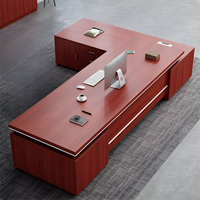Bureau exécutif en bois en forme de L Directeur général Chef Bureau Mobilier d'affaires