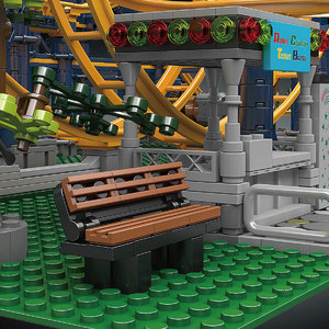 Model King Paradise Series 1:8 Scale Transportation Roller Coaster Assembled ABS Plastic Construction <strong>Toy</strong> Building Blocks Set - Product Image 1