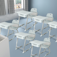 Set Meja dan Kursi Sekolah Plastik Ergonomis - Furnitur Kelas Modern, Tahan Lama, dan Ramah Lingkungan untuk Siswa SD