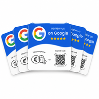 Acryl NFC Google Bewertungskarte mit Individuellem Logo-Druck, Wasserfest, NTAG213 Chip RFID für Restaurant/Café/Hotel/Geschäft Bewertungsständer