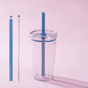 Stylish Clear Transparent Tritan Tumbler with Straw and Lid for Party Wedding Banquet Event - Product Image 5