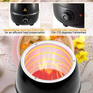 Calentador de Sopa Eléctrico HUAZE de 10.5 Cuartos, Olla Comercial Negra con 2 Cucharones de Acero Inoxidable - Product Image 3