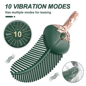 Double Headed Nipple Stimulator Clitoral Massage Female Masturbator G-spot Feather Erotic <b>Vibrator</b> Adult Sex Toys for Women% - Product Image 2