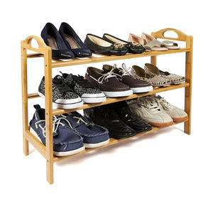 رفوف أحذية خشبية من الخيزران حديثة من 3 طبقات من مصنع ZB BSCI أرفف منظمة لتخزين أحذية الفنادق حامل شبشب - Product Image 4