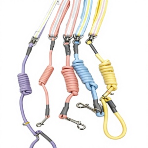 Einfarbige <span class=keywords><strong>Nylon</strong></span>-Hundeleinen in Macaron-Farben, Langlebige Multifunktionale Seilleine im Klassischen und Modernen Stil - Product Image 4