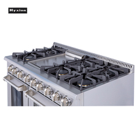 Cuisinières et fours industriels en acier inoxydable HYXION4808U, fours à gaz à convection autonomes avec four et grill, usage domestique
