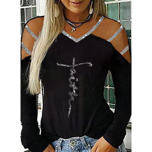 T-shirt décontracté à manches courtes et manches courtes pour femme, vêtement décontracté, sexy, mode été, 2024 - Product Image 2