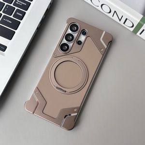 เคสแม่เหล็กแผงด้านหลังซิลิโคนแฟชั่น, สำหรับซัมซุง S26 S23 S25 S24พิเศษพร้อมขาตั้งอลูมิเนียมอัลลอยด์ไร้กรอบฝาครอบกันกระแทก - Product Image 3