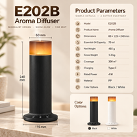 Diffuseur d'arômes sans eau E202B de 70 ml, machine à parfum aux huiles essentielles avec lumière d'ambiance et commande tactile pour chambre, salon, bureau