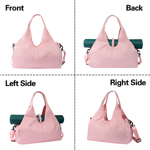 Moq 1 Pcs Biểu Tượng Tùy Chỉnh Lady Yoga Phòng Tập Thể Dục Tote Túi Với Giày Ngăn Không Thấm Nước Vải Thô Túi Đàn Hồi Yoga Mat Chủ - Product Image 4