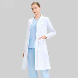 Blouse médicale personnalisée avec logo pour hommes et femmes, blouse de laboratoire blanche à col cranté, robe de médecin à manches longues, robe chirurgicale d'hôpital - Product Image 3