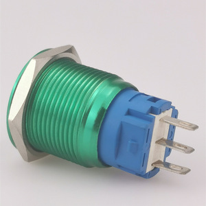 Màu xanh lá cây thép không gỉ 19mm Nút chuyển đổi tự đặt lại chân máy không thấm nước IP65 mức 1no1nc điện tử cho <span class=keywords><strong>220V</strong></span> Max. 3A - Product Image 4