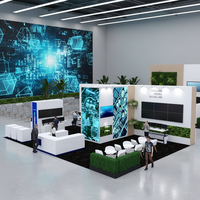 Stand d'exposition moderne avec écran LED, cadre modulaire, stand d'exposition numérique pour salon professionnel