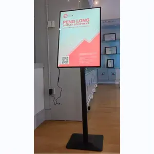 Free Standing LED Light Box Black Metal LED Frame Stand Shop Mall Slide-in Poster Stand