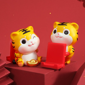 Cute Tiger Phone <b>Stand</b> <b>Desktop</b> Decoration Rotatable Base For Desk Use - Product Image 2