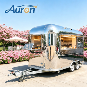 Camión de Comida Moderno Auron Retro, Remolque de Comida de Acero Inoxidable, Lámina Galvanizada, Fibra de Vidrio y Aluminio, Venta al Por Mayor, Nuevo - Product Image 1