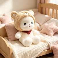 Peluche Ours Mignon avec Capuche Amovible, Jouets en Peluche Doux, Vente en Gros, Fabricant de Peluches Personnalisées, Cadeau en Peluche pour Enfants