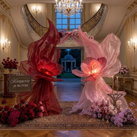 Fleur géante en tissu organza de luxe Y-070, grande fleur artificielle faite à la main pour la décoration de la scène de mariage