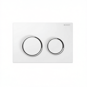 Botones de Inodoro Omega 20 de 2 Botones con Anillos Cromados y Acabado Satinado - Product Image 2