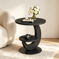 Table basse double couche en métal de style italien avec rangement, sans assemblage, design moderne pour salon et chambre à coucher