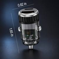 Cargador de Coche USB Transparente Mini de 36W al por Mayor de Fábrica, Cargador de Coche USB Tipo C de Doble Puerto PD 36W QC 18W