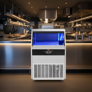 Machine à glaçons commerciale Vevor, 130 lb, 160 cubes, autonome, écran LED, acier inoxydable, machine à glaçons électrique, utilisation en restaurant - Product Image 2