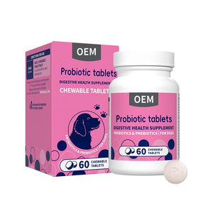 Comprimés à mâcher probiotiques pour chiens, 7 souches, <span class=keywords><strong>5</strong></span> milliards d'UFC + prébiotiques, 60 unités pour l'équilibre intestinal - Product Image 1