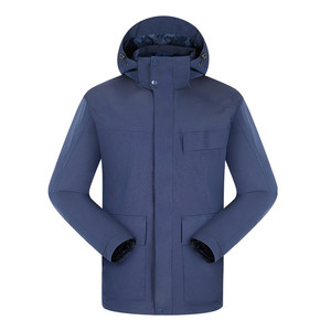 เสื้อแจ็คเก็ตกันลมสำหรับผู้ชาย พร้อมซับในขนแกะและดีไซน์มีฮู้ดสำหรับสวมใส่กลางแจ้ง - Product Image 3