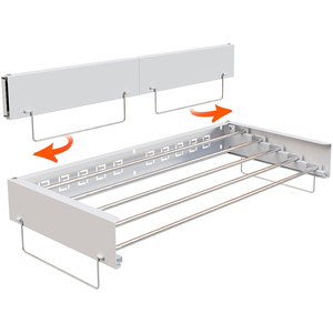 Chất Lượng Cao Tiết Kiệm Không Gian Treo Tường Gấp Quần Áo Khô Kệ Giặt Treo Giá - Product Image 1