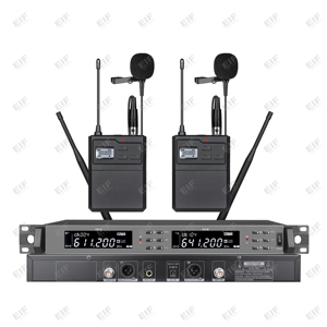 Système de microphone sans fil OEM EIF à double canal et styles multiples, dynamique et à condensateur, idéal pour les performances scéniques en duo, modèle HD-1000 - Product Image 3