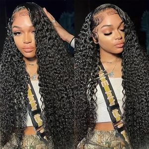13x6 Pre ngắt đầy đủ ren phía trước tóc giả cho phụ nữ da đen, lỏng sâu xoăn 360 ren Tóc Giả Nhà cung cấp, trong suốt HD ren phía trước tóc giả - Product Image 4