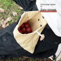 Handmatige multifunctionele fruitpluk- en voedselzoektas voor buitengebruik, op de taille te dragen gereedschapstas, opvouwbare canvas organizer met trekkoord
