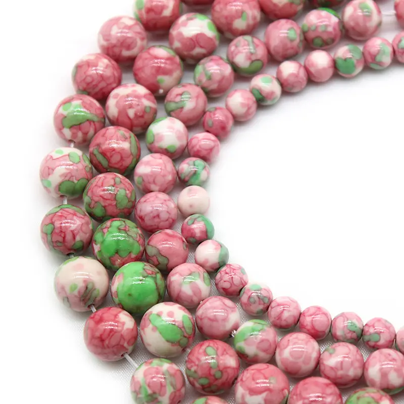 Wholesale Rain Flower Stone Beads Round 4mm 6mm 8mm 10mm 12mm Approx 1mm Length Approx 14-15 Inch Approx Sold By Lot