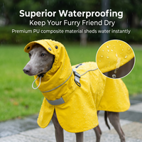 Vêtement de pluie imperméable pour chien, poncho léger en PU avec capuche, réfléchissant et sûr, pour chiot, idéal pour l'extérieur, vente en gros