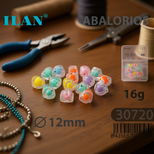 Perline a forma di cuore Ilan Abalorios da 12 mm con perline interne, confezione da 16 g per la creazione di gioielli - Product Image 2