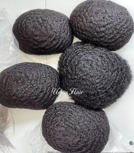 Vendita calda afro men toupee durevole full Swiss lace 4mm 6mm 8mm 12mm afro wave black men parrucche per capelli unità per capelli maschili - Product Image 4