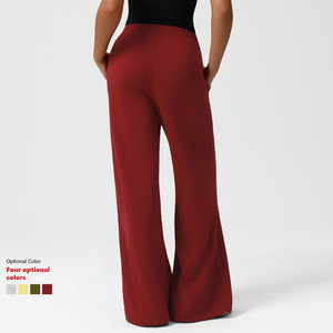 XW-sm2549-1 fascia elastica a <span class=keywords><strong>vita</strong></span> alta per sport all'aria aperta <span class=keywords><strong>pantaloni</strong></span> larghi Casual Casual a gamba larga da donna - Product Image 3