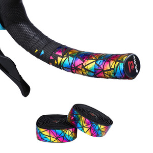 Cinta de Manillar Bolany de 25.4 mm, Tela de PU Antideslizante, Agarre para Bicicleta de Carretera, Color Arcoíris - Product Image 1