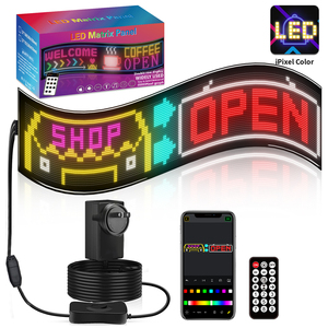 แผงเมทริกซ์ LED สีสันสดใส RGB 287x28 ซม. จอแสดงผล RGB ในร่มพร้อมอะแดปเตอร์รีโมทคอนโทรล IP65 กันน้ำสำหรับป้ายร้านอาหารบาร์ - Product Image 2